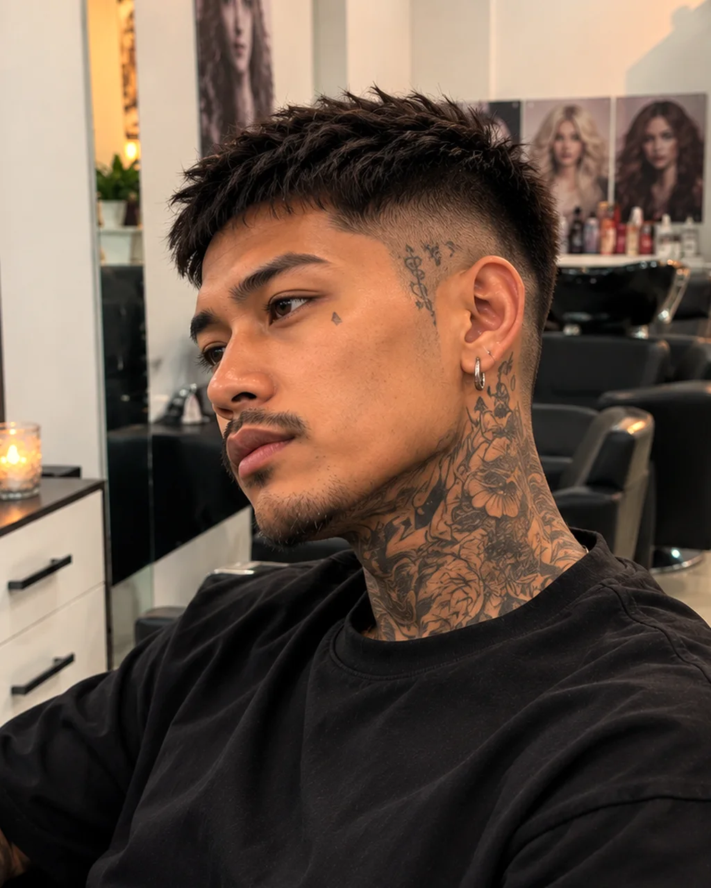 Thai man with textured fade haircut at Salon Rawai, Phuket